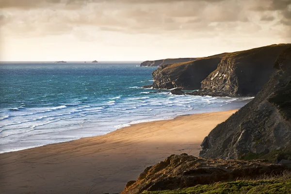 De kust van Cornwall in de buurt van newquay, cornwall, Engeland — Stockfoto