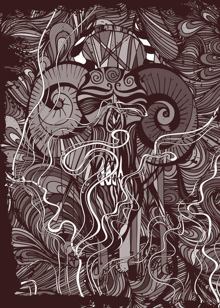 Винтажный стиль черепа
