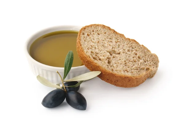 Oliwa z oliwek i chleb Zdjęcia Stockowe bez tantiem