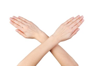 Woman cross hands isolated clipart