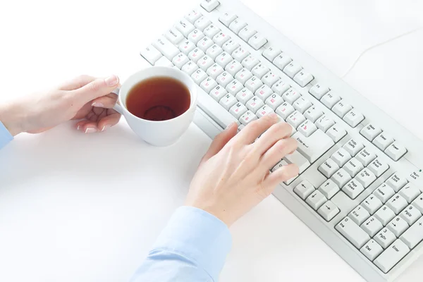 Typing on a keyboard — Stock Photo, Image