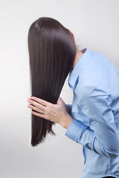 Bruneta vlasy — Stock fotografie