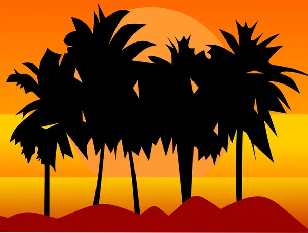 Southern palm trees — Stock Vector