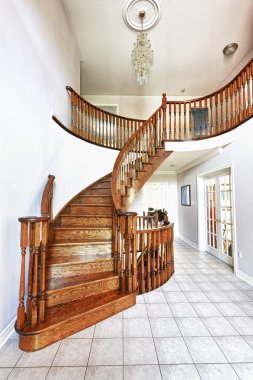 Entrance hall with staircase clipart