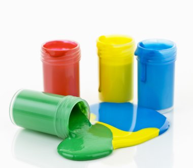 Paint of various colors spilled clipart