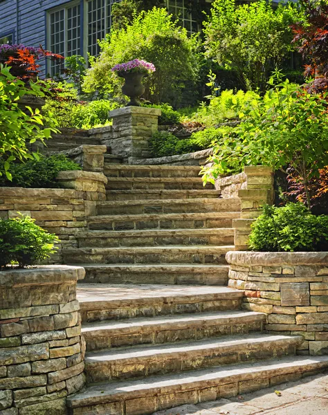 Stone stairs landscaping — Stock Photo, Image