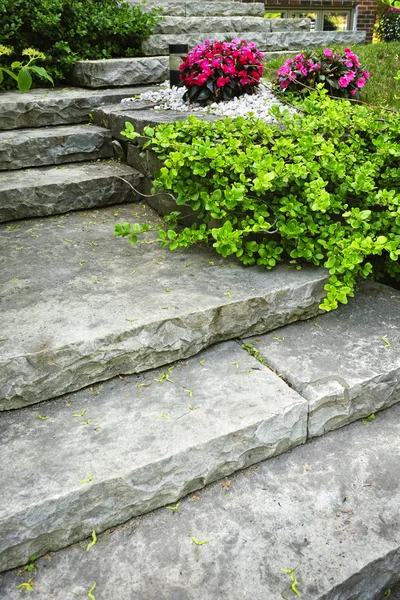 Escaliers en pierre aménagement paysager — Photo