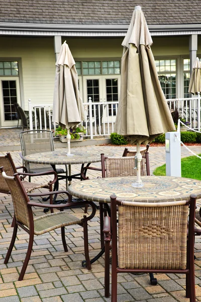 Patio tables and chairs — Stock Photo, Image