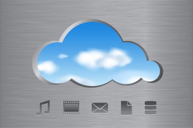 Cloud computing abstract concept with icons clipart