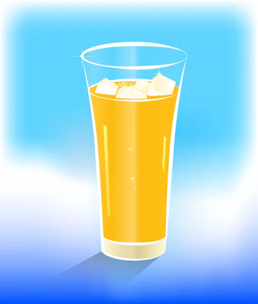 Glass of range juice with ice — Stock Vector