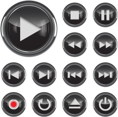 Multimedia icon set clipart