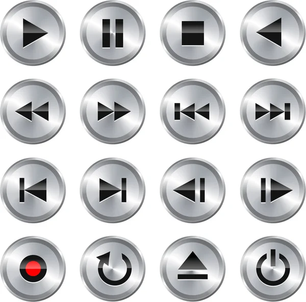Ícone de controle multimídia / conjunto de botões — Vetor de Stock