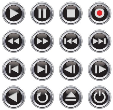 Multimedia control icon/button set clipart