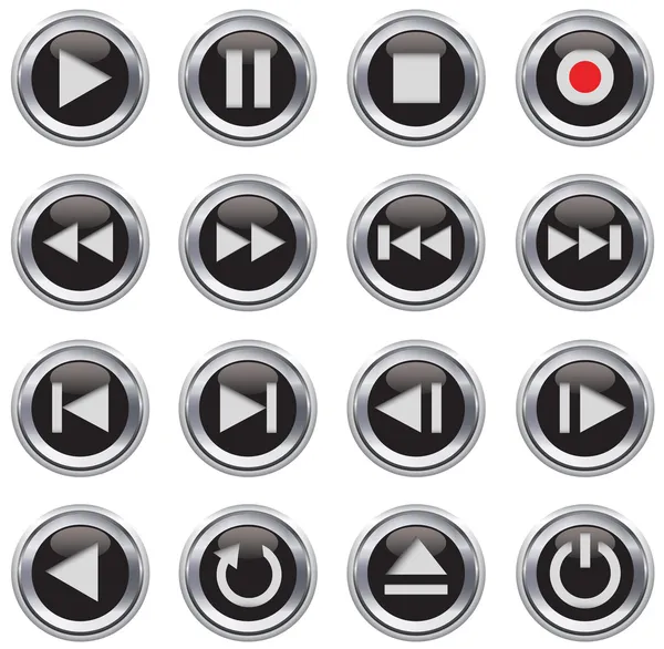 Multimedia control icon/button set — Stock Vector