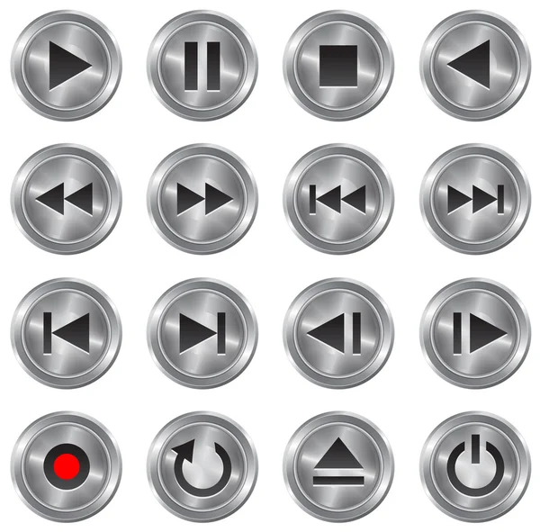 Icono de control multimedia / conjunto de botones — Vector de stock
