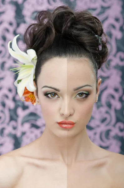 Portrét krása retušované — Stock fotografie