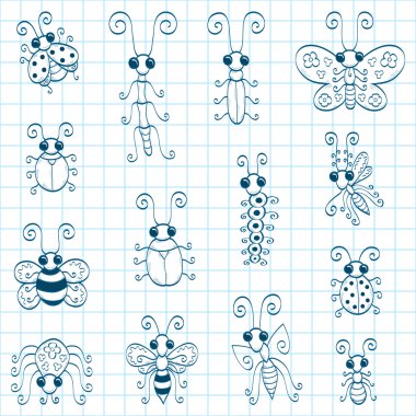 Cartoon insects clipart