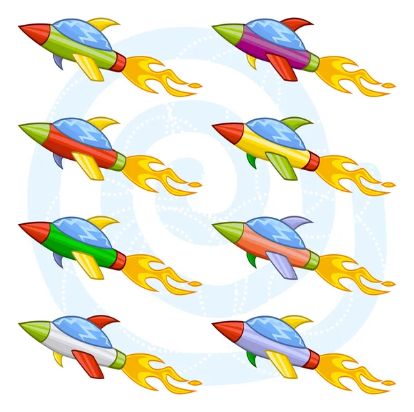 Cartoon space shuttles — Stock Vector