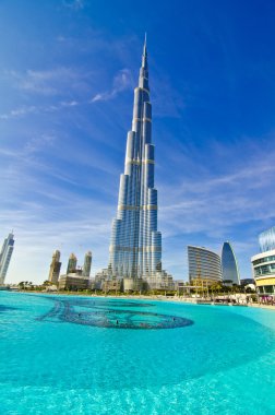 Dubai, Birleşik Arap Emirlikleri - 4 Ocak: Dünya'nın en yüksek kulenin, downtown burj Khalifa'nın