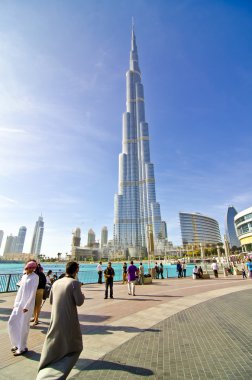 DUBAI, UAE - JANUARY 4: Burj Khalifa, world's tallest tower, Downtown clipart