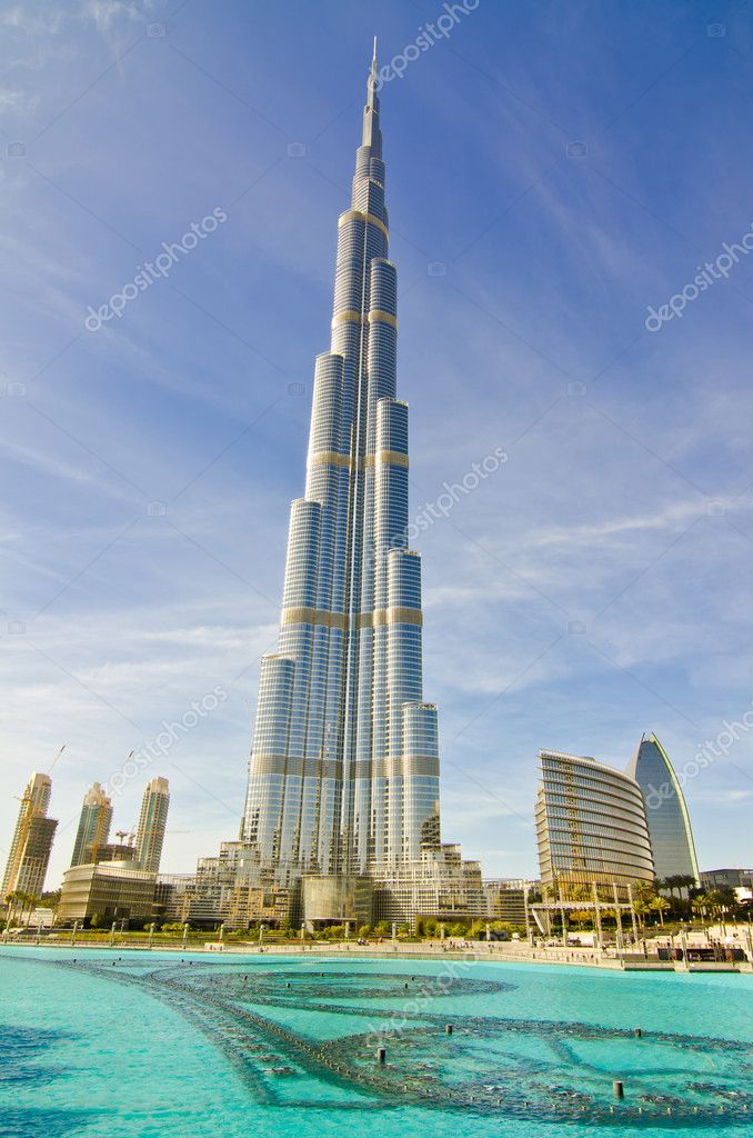 Dubai Emirados Árabes Unidos Janeiro 4 Burj Khalifa A Torre Mais Alta Do Mundo Downtown 7929