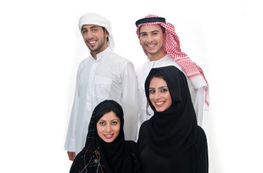 Arab Couples isolated on white background clipart