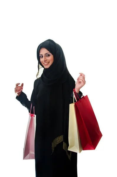 Арабская женщина за покупками — стоковое фото