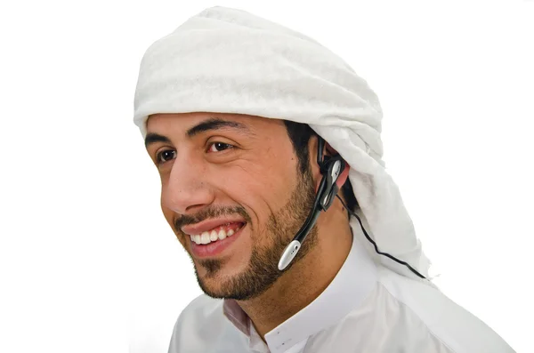 Arab ember telefonos operátor — Stock Fotó
