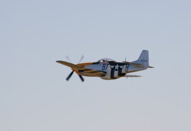 P-51 Mustang in flight clipart