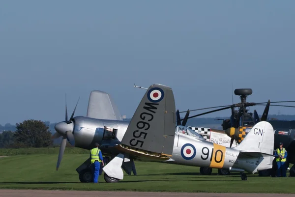 Hawker Sea Fury apre le ali — Foto Stock