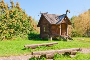 Old-looking wooden hut clipart