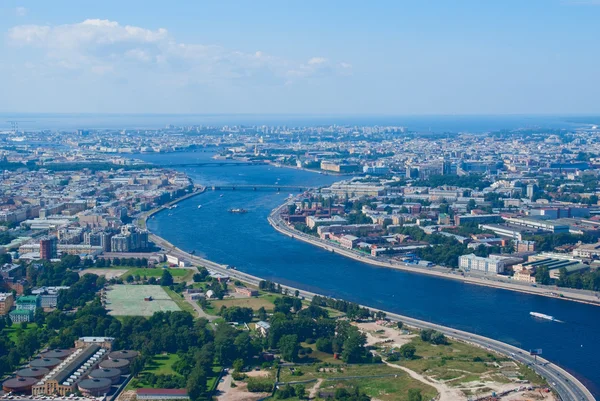 Birdseye view of Neva river — Stock Photo, Image