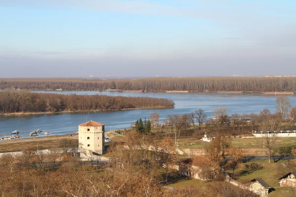 El río Sava y Dunay.Belgrad.Serbiya — Foto de Stock