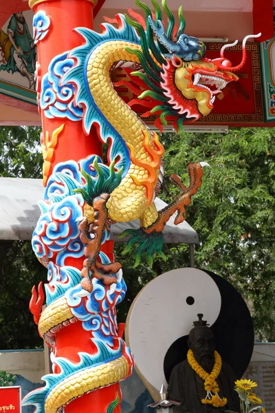 The dragon red background Pattaya Thailand — Stock Photo, Image