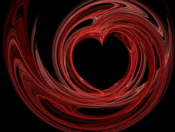 Corazón fractal rojo —  Fotos de Stock