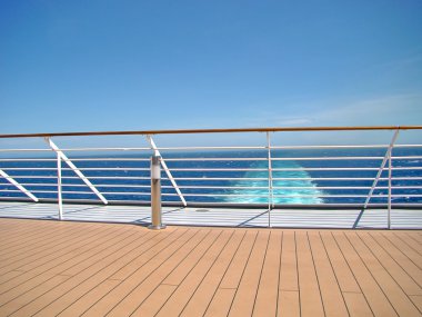 Cruise Ship Deck with sea view clipart