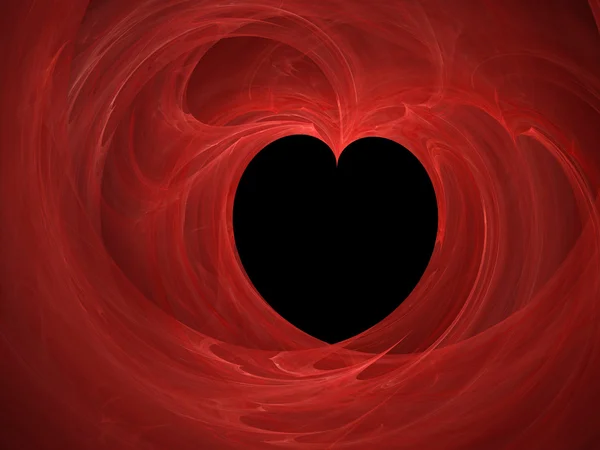 Czerwony fraktal serca — Zdjęcie stockowe