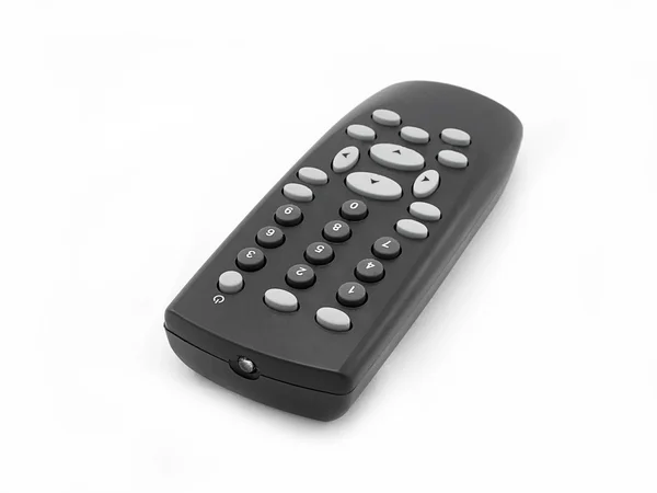 A black remote control isolated on white background — Stock Photo, Image