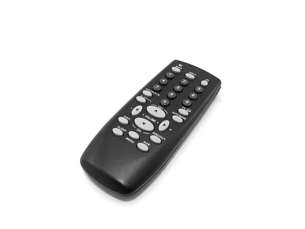 Un mando a distancia negro aislado sobre fondo blanco —  Fotos de Stock