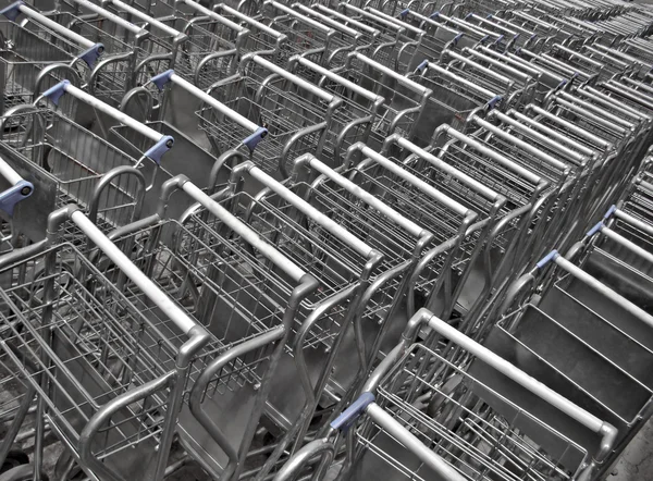 Stacked shopping carts — Stock Photo, Image