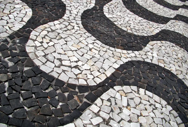 Geleneksel kaldırım desen Brezilya Portekizce taşlarla — Stok fotoğraf