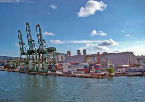 ब्राजील में सैंटोस शहर के बंदरगाह से दृश्य — स्टॉक फ़ोटो, इमेज