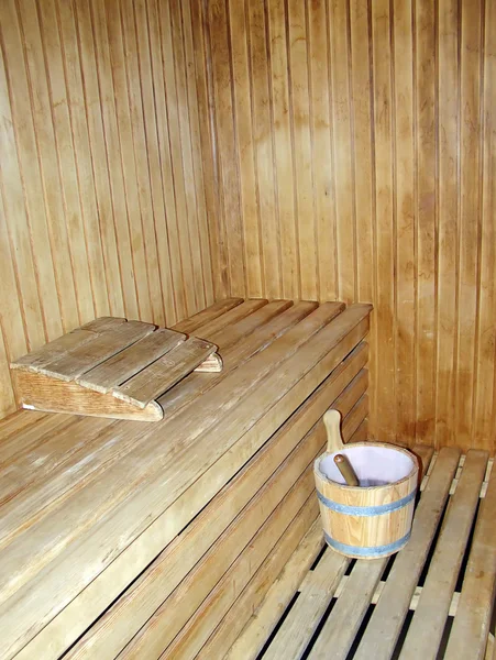 Innenraum einer Holzsauna — Stockfoto
