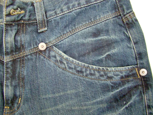 Detail of a jeans trouser pocket — Stock Photo, Image