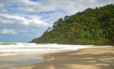 View from the beach of juquehy in brazil clipart