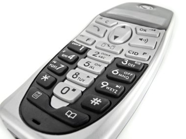 beyaz izole bir modern cep telefonu telefonu kapatın
