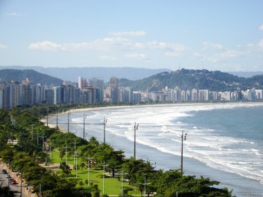 Beautiful view of the ciity of santos in brazil clipart