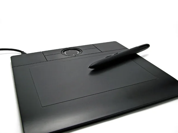 Herramienta de tableta de lápiz para trabajos de diseño aislado en blanco — Foto de Stock