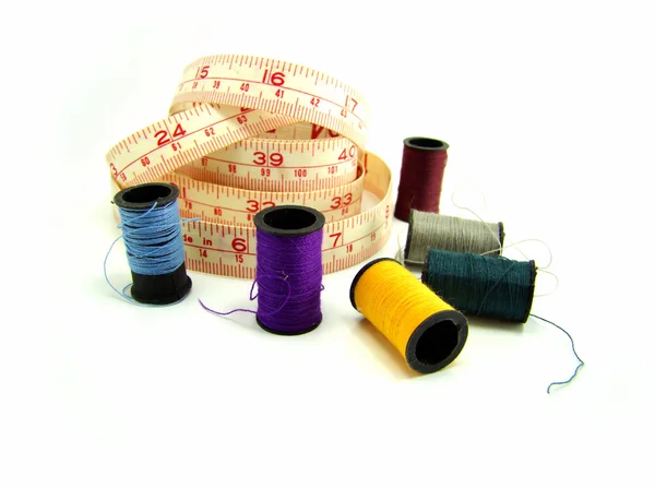 stock image Set of thread and metric tape