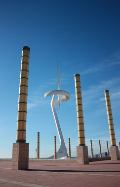 Telekomünikasyon kule montjuic hill, Olimpiyat Parkı, barcelona